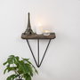 Hanah Home Phalaenopsis Estantería de pared industrial en negro y nogal oscuro